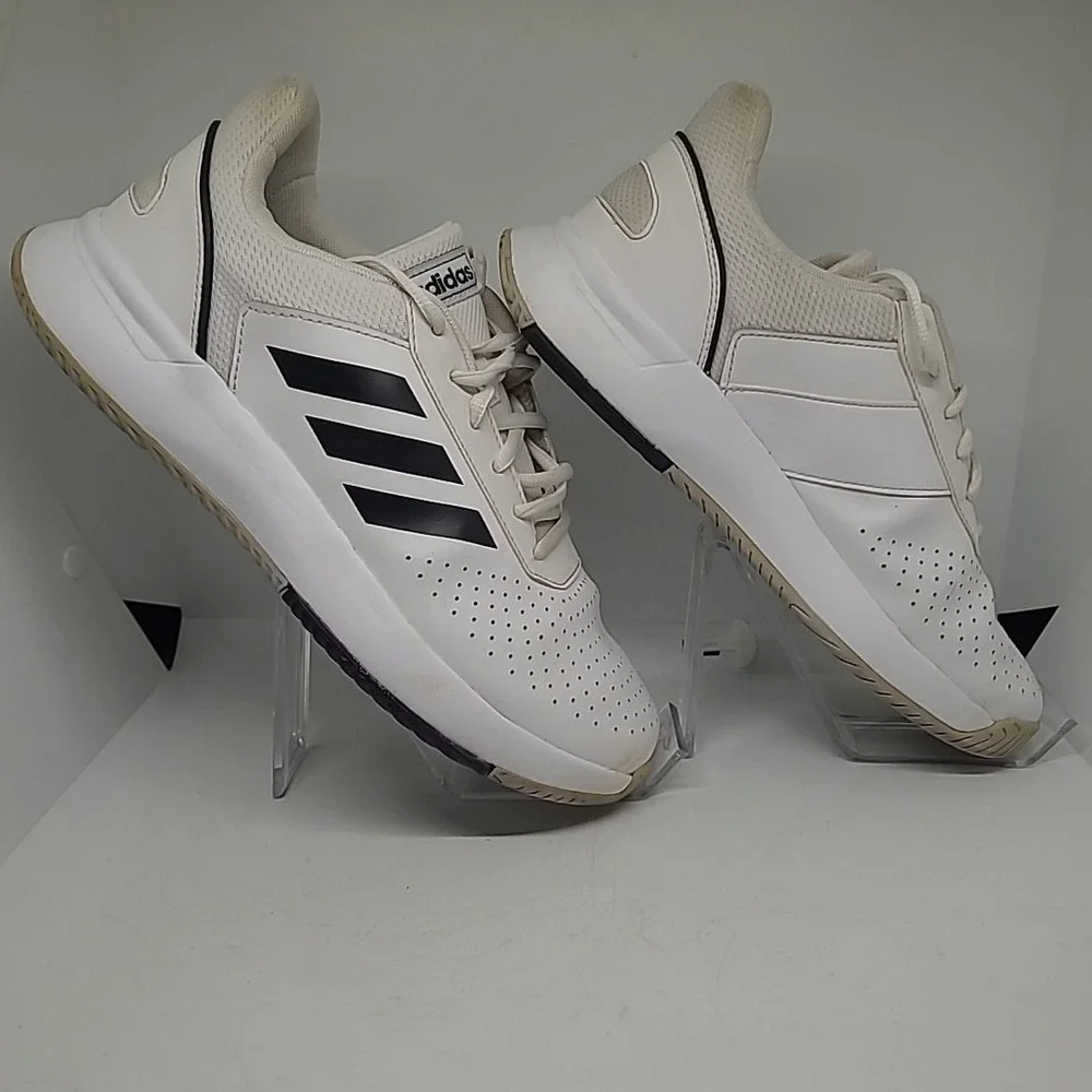 Adidas GameCourt Shoes Men White Black Sneakers Tennis Athletic Training